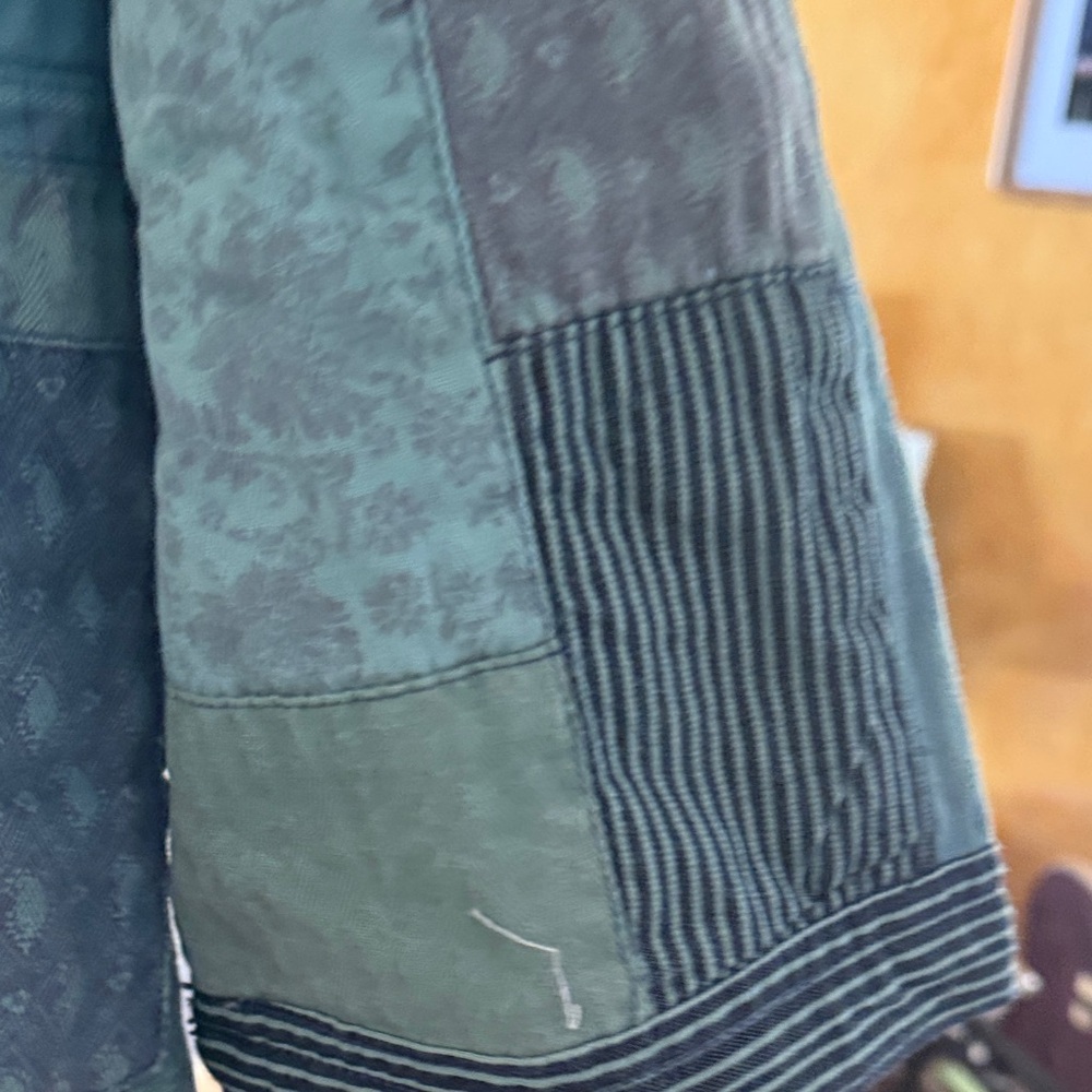 We The Free Blue Patchwork Denim Jacket - image 5